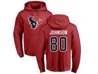 Men Nike Andre Johnson Red Name & Number Logo - NFL Houston Texans #80 Pullover Hoodie