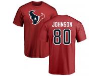 Men Nike Andre Johnson Red Name & Number Logo - NFL Houston Texans #80 T-Shirt