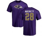 Men Nike Anthony Averett Purple Name & Number Logo - NFL Baltimore Ravens #28 T-Shirt