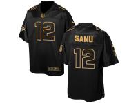 Men Nike Atlanta Falcons #12 Mohamed Sanu Pro Line Black Gold Collection Jersey