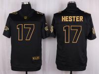 Men Nike Atlanta Falcons #17 Devin Hester Pro Line Black Gold Collection Jersey