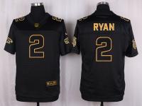 Men Nike Atlanta Falcons #2 Matt Ryan Pro Line Black Gold Collection Jersey