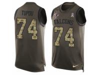 Men Nike Atlanta Falcons #74 Tani Tupou Limited Green Salute to Service Tank Top NFL Jersey