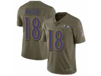 Men Nike Baltimore Ravens #18 Jeremy Maclin Limited Olive 2017 Salute to Service NFL Jersey