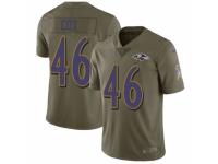 Men Nike Baltimore Ravens #46 Morgan Cox Limited Olive 2017 Salute to Service NFL Jersey