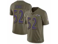 Men Nike Baltimore Ravens #52 Ray Lewis Limited Olive 2017 Salute to Service NFL Jersey