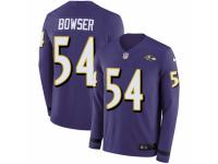 Men Nike Baltimore Ravens #54 Tyus Bowser Limited Purple Therma Long Sleeve NFL Jersey