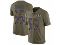 Men Nike Baltimore Ravens #55 Terrell Suggs Limited Olive 2017 Salute to Service NFL Jersey