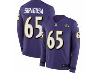 Men Nike Baltimore Ravens #65 Nico Siragusa Limited Purple Therma Long Sleeve NFL Jersey