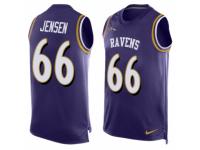 Men Nike Baltimore Ravens #66 Ryan Jensen Elite Purple Player Name & Number Tank Top NFL Jersey