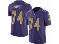 Men Nike Baltimore Ravens #74 James Hurst Elite Purple Rush Vapor Untouchable NFL Jersey