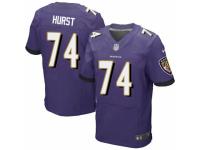 Men Nike Baltimore Ravens #74 James Hurst Elite Purple Team Color NFL Jersey