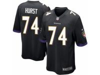 Men Nike Baltimore Ravens #74 James Hurst Game Black Alternate NFL Jersey
