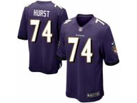 Men Nike Baltimore Ravens #74 James Hurst Game Purple Team Color NFL Jersey