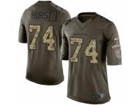 Men Nike Baltimore Ravens #74 James Hurst Limited Green Salute to Service NFL Jersey