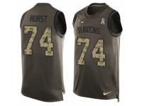 Men Nike Baltimore Ravens #74 James Hurst Limited Green Salute to Service Tank Top NFL Jersey