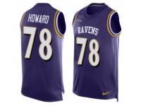 Men Nike Baltimore Ravens #78 Austin Howard Elite Purple Player Name & Number Tank Top NFL Jersey