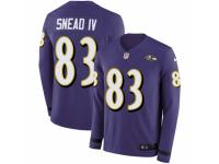 Men Nike Baltimore Ravens #83 Willie Snead IV Limited Purple Therma Long Sleeve NFL Jersey