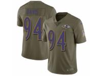 Men Nike Baltimore Ravens #94 Carl Davis Limited Olive 2017 Salute to Service NFL Jersey