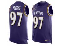 Men Nike Baltimore Ravens #97 Michael Pierce Elite Purple Player Name & Number Tank Top NFL Jersey