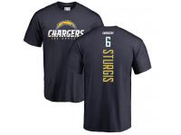 Men Nike Caleb Sturgis Navy Blue Backer - NFL Los Angeles Chargers #6 T-Shirt