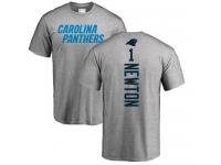 Men Nike Cam Newton Ash Backer - NFL Carolina Panthers #1 T-Shirt