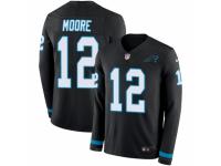 Men Nike Carolina Panthers #12 DJ Moore Limited Black Therma Long Sleeve NFL Jersey
