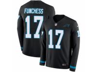 Men Nike Carolina Panthers #17 Devin Funchess Limited Black Therma Long Sleeve NFL Jersey