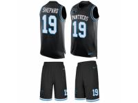 Men Nike Carolina Panthers #19 Russell Shepard Limited Black Tank Top Suit NFL Jersey
