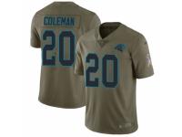 Men Nike Carolina Panthers #20 Kurt Coleman Limited Olive 2017 Salute to Service NFL Jersey