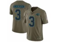 Men Nike Carolina Panthers #3 Derek Anderson Limited Olive 2017 Salute to Service NFL Jersey