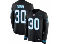 Men Nike Carolina Panthers #30 Stephen Curry Limited Black Therma Long Sleeve NFL Jersey