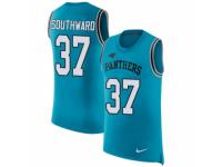 Men Nike Carolina Panthers #37 Dezmen Southward Limited Blue Rush Player Name & Number Tank Top NFL Jersey