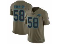 Men Nike Carolina Panthers #58 Thomas Davis Limited Olive 2017 Salute to Service NFL Jersey