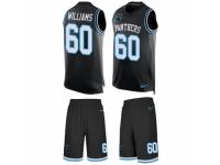 Men Nike Carolina Panthers #60 Daryl Williams Limited Black Tank Top Suit NFL Jersey