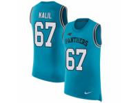 Men Nike Carolina Panthers #67 Ryan Kalil Limited Blue Rush Player Name & Number Tank Top NFL Jersey
