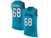 Men Nike Carolina Panthers #68 Andrew Norwell Limited Blue Rush Player Name & Number Tank Top NFL Jersey