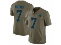 Men Nike Carolina Panthers #7 Harrison Butker Limited Olive 2017 Salute to Service NFL Jersey