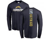Men Nike Casey Hayward Navy Blue Backer - NFL Los Angeles Chargers #26 Long Sleeve T-Shirt
