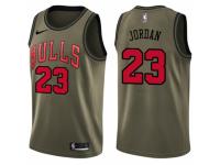 Men Nike Chicago Bulls #23 Michael Jordan Swingman Green Salute to Service NBA Jersey