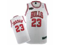 Men Nike Chicago Bulls #23 Michael Jordan Swingman White Champions Patch Throwback NBA Jersey