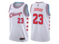 Men Nike Chicago Bulls #23 Michael Jordan  White NBA Jersey - City Edition