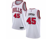 Men Nike Chicago Bulls #45 Michael Jordan White NBA Jersey - Association Edition