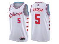 Men Nike Chicago Bulls #5 John Paxson  White NBA Jersey - City Edition