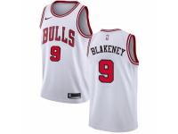 Men Nike Chicago Bulls #9 Antonio Blakeney White NBA Jersey - Association Edition