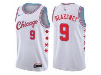 Men Nike Chicago Bulls #9 Antonio Blakeney White NBA Jersey - City Edition