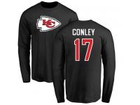 Men Nike Chris Conley Black Name & Number Logo - NFL Kansas City Chiefs #17 Long Sleeve T-Shirt