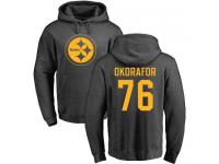 Men Nike Chukwuma Okorafor Ash One Color - NFL Pittsburgh Steelers #76 Pullover Hoodie