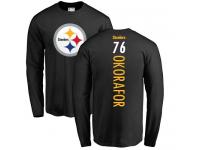 Men Nike Chukwuma Okorafor Black Backer - NFL Pittsburgh Steelers #76 Long Sleeve T-Shirt