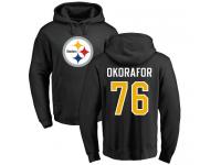 Men Nike Chukwuma Okorafor Black Name & Number Logo - NFL Pittsburgh Steelers #76 Pullover Hoodie